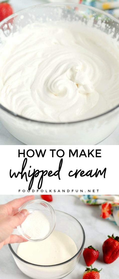 Best Homemade Whipped Cream, Whipped Cream With Milk, Make Whipped Cream, Perfect Whipped Cream, Homemade Whipped Cream Recipe, Whipped Cream Recipe, Recipes With Whipping Cream, Making Whipped Cream, Making Butter