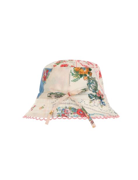 Kids Bucket Hat Patch Painted Floral Online | Zimmermann Kids Bucket Hat, Hat Patch, Hat Patches, Digital Advertising, Bucket Hats, Resort Wear, Floral Painting, Floral Embroidery, Online Clothing