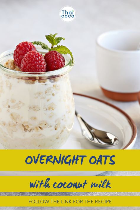 Start your day with a delicious and hassle-free breakfast! Try our easy Overnight Oats Recipe with Lite Coconut Milk. It's the perfect blend of convenience and flavor, making your mornings a breeze. Simply prep the night before, and wake up to a bowl of creamy goodness. Breakfast has never been this easy and delightful! Coconut Milk Overnight Oats, Coconut Cream Recipes, Easy Overnight Oats, Instant Oats, Oats Recipe, Overnight Oats Recipe, Gluten Free Oats, Oats Recipes, Meal Prepping