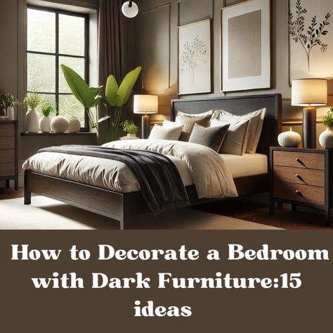 How to Decorate a Bedroom with Dark Furniture - The NY Magazine Dark Brown Wood Furniture Bedroom, Black Brown Bedroom Furniture, Primary Bedroom Ideas Dark Furniture, Bedroom Paint Colors Master Dark Furniture, Bedroom White Walls Dark Furniture, Dark Wood Bedroom Decor Ideas, Dark Wood Bedroom Furniture Decor Ideas Modern, Cozy Bedroom With Black Furniture, Master Bedrooms Dark Furniture