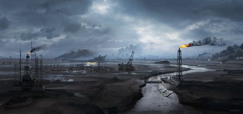 Wasteland on Behance Wasteland Aesthetic, Dystopian Art, Steampunk Vehicle, Post Apocalyptic Art, Apocalypse Art, Moody Art, Industrial Photography, Scene Art, Post Apocalypse