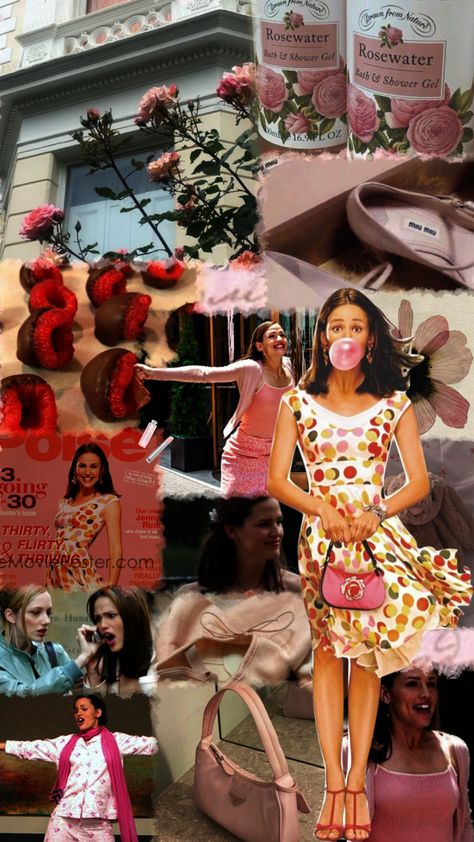 thirty and flirty and thriving! #13goingon30 #jennarink #love #moodboard #movie #collage #dior Thirty And Flirty, Love Moodboard, Movie Collage, 13 Going On 30, Collage Art, Mood Board, Dior, Energy, Collage