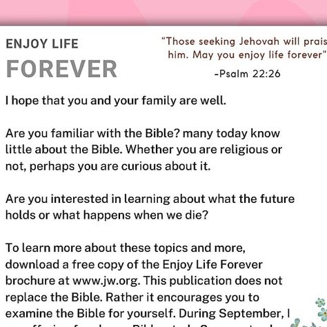 Letter Writing Examples, Letter Writing Samples, Letter Writing Template, Jw Bible, Jw Ministry, Jehovah Witness Quotes, Personal Bible Study, Bible Activities, Blank Paper