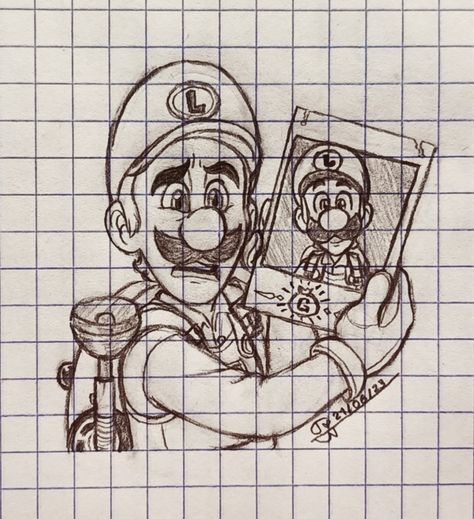 Luigi Sketch, Mario Fan Art, Super Mario And Luigi, Video Game Fan Art, Mario Nintendo, Super Mario Art, Nintendo Art, Super Mario Brothers, Mario Art