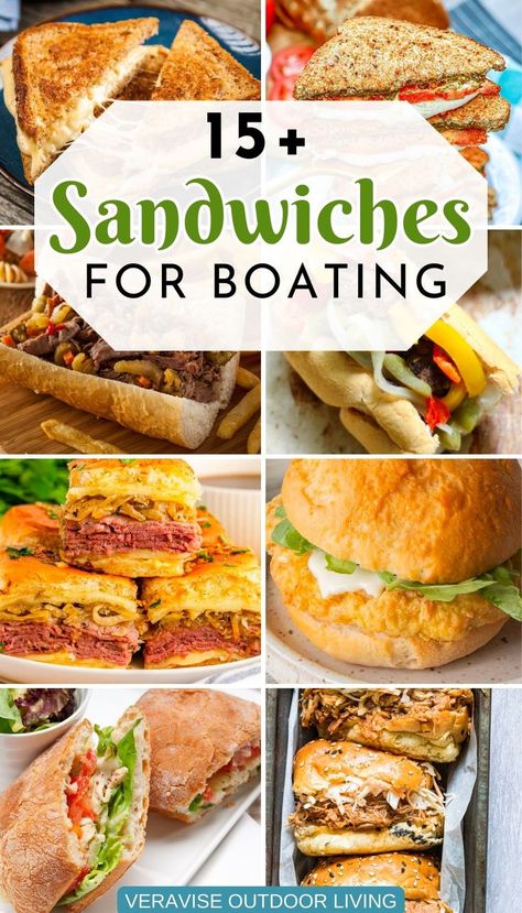 Sandwiches For Boating Premade Sandwiches For Party, Small Sandwich Ideas, Boat Food Ideas Summer Lunches, Group Sandwich Ideas, Lake Day Snacks For Adults, Food For The Boat, Easy Summer Sandwiches, Lake Sandwiches, Boat Sandwiches Ideas