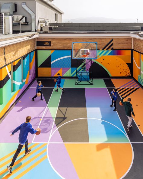 Sports Training Facility, Super Graphics, City Skylines Game, Urban Playground, Torino Italy, Street Basketball, Basketball Wall, Sport Park, Sport Court