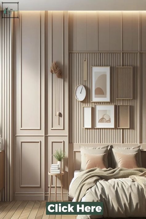 Top 24 Bedroom Wall Panelling Ideas Fluted Panel Bedroom, Panelling Inspiration, Paneling Bedroom, Modern Paneling, Bedroom Wall Panelling, Wall Panelling Ideas, Panelling Ideas, Fluted Panel, Panel Bedroom