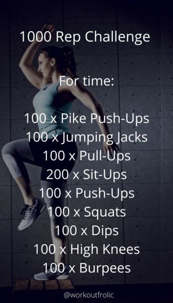 1000 Workout Challenge, 1000 Rep Workout, 1000 Rep Challenge, Crossfit Workout Plan, Rep Workout, Burpee Challenge, Emom Workout, Dumbbell Workout At Home, Challenge Workout