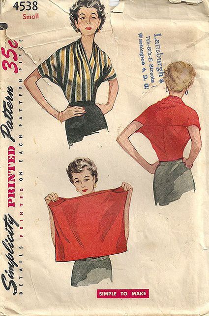 Patron Vintage, Sewing Tops, Couture Vintage, Pattern Drafting, Old Fashion, Fashion Sewing Pattern, Simplicity Patterns, Diy Couture, Vintage Sewing Patterns