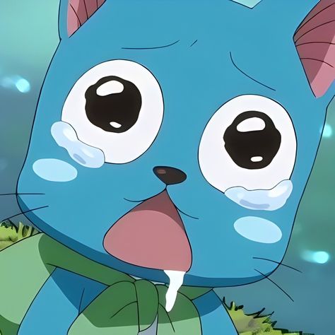 └➤ 𝗔𝗻𝗶𝗺𝗲 : Fairy Tail ❬ 𝘿𝙤𝙣'𝙩 𝙧𝙚𝙥𝙤𝙨𝙩 ❭ Happy Icon Fairy Tail Cat, Famous Fairies, Blue Cat, Fairy Tail Anime, Blue Cats, Happy Cat, Cute Characters, Fairy Tail, The Magicians