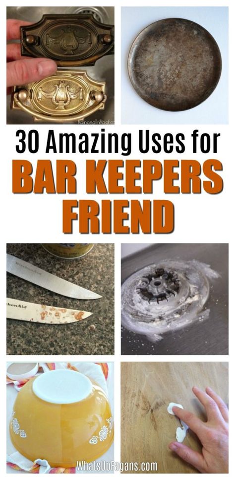 There seems to be an almost endless amount of Bar Keepers Friend uses! Read on to discover 30 special uses for Bar Keepers Friend all around your home, from cleaning stainless steel to glass to an acrylic tub and so much more! Bar Keepers Friend Uses, Barkeepers Friend, Cleaning Stainless Steel, Dusting Spray, Bar Keepers Friend, Bar Keeper, Washing Soda, Cleaner Recipes, Acrylic Tub