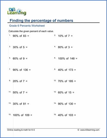 Grade 6 math worksheets on finding given percentages of whole numbers; the whole numbers are less than 100 and the percentages are multiples of 10. Free pdf worksheets from K5 Learning's online reading and math program. Percentages Math Worksheets, Multiples Worksheet, Grade 6 Math Worksheets, Percentages Math, Number Worksheet, Grade 6 Math, Math Drills, Cursive Writing Worksheets, Scientific Notation