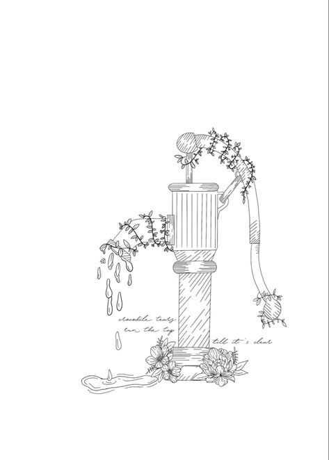 Water Well Tattoo, Wishing Well Tattoo, Phoebe Bridgers Tattoo, Well Tattoo, Small Water Fountain, Phoebe Bridgers, Music Tattoos, Aesthetic Tattoo, Water Well