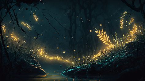 Summer Fireflies Night Scene Background Fantasy Landscape Laptop Wallpaper, Fantasy Landscape Computer Wallpaper, Computer Wallpaper Hd 1080p Aesthetic, Background Images Computer, Night Sky Wallpaper Desktop, Cute Pc Background, Night Wallpaper Desktop, Fantasy Background Desktop, Laptop Backgrounds Hd