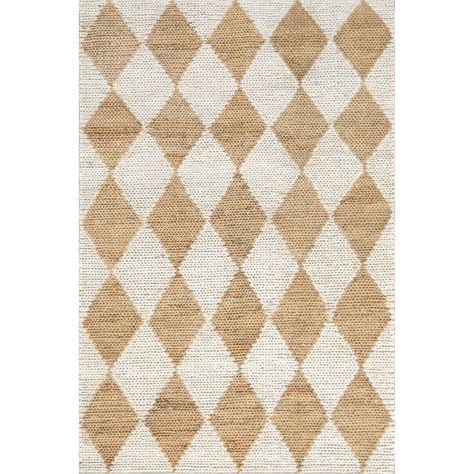 Bayou Breeze Amith Handmade Flatweave Natural/White Rug | Wayfair Neutral Rug Living Room, Diamond Rugs, Trellis Rug, Checkered Rug, Jute Area Rugs, Rugs Usa, Floor Covering, Ikea Diy, 8x10 Area Rugs