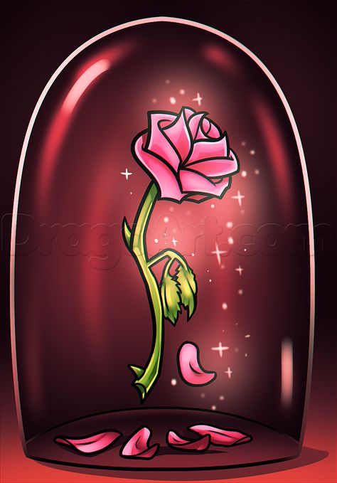 Beauty and the Beast- Enchanted Rose Beauty And The Beast Flower Drawing, Beauty And The Beast Rose Drawing, Beauty And The Beast Flower, Diy Jars, Beauty And The Beast Drawing, Beauty And Beast Rose, Jars Ideas, Beauty And The Beast Rose, Flowers In Jars