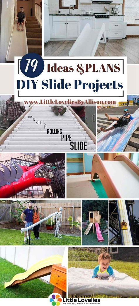 Diy Slide Playground, Diy Hill Slide, Diy Outdoor Slide, Homemade Slide, Hillside Orchard, Diy Cat Shelves, Diy Slide, Backyard Obstacle Course, Stair Slide