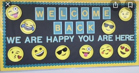 Back to School Emoji Bulletin Board Ideas, Back To School Cafeteria Decor, Lunchroom Bulletin Boards Cafeterias, Cafeteria Bulletin Board Ideas, Emoji Bulletin Board, Cafeteria Decorations, School Cafeteria Decorations, Cafeteria Bulletin Boards, Hallway Bulletin Boards