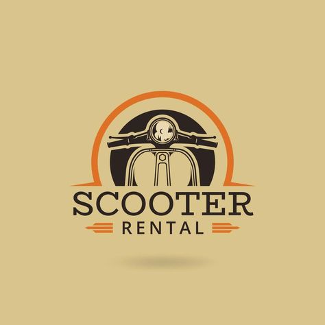 Vespa Logo, Logo Club, Scooter Rental, Beach Logo, Vector Logo Design, Vector Logo, Vector Art, Vector Free, Logo Design