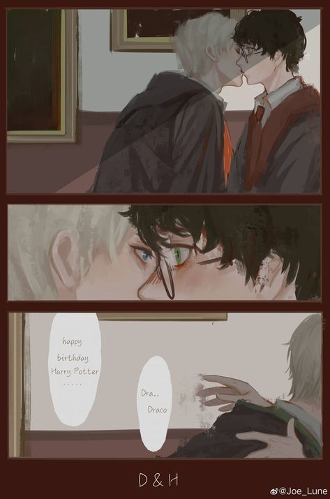 Darry Fanart, Harry Potter Kiss, Happy Birthday Harry Potter, Hp Ships, Drarry Fanart, Cute Harry Potter, Buku Harry Potter, Harry Potter Artwork, Images Harry Potter