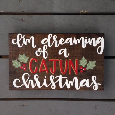 Cajun Christmas Decorations, Cajun Night Before Christmas, Magnolia Christmas Decor, Cajun Christmas, Louisiana Christmas, Christmas Hand Painted, Rustic Christmas Decor, Hand Painted Wood Sign, Painted Wood Signs