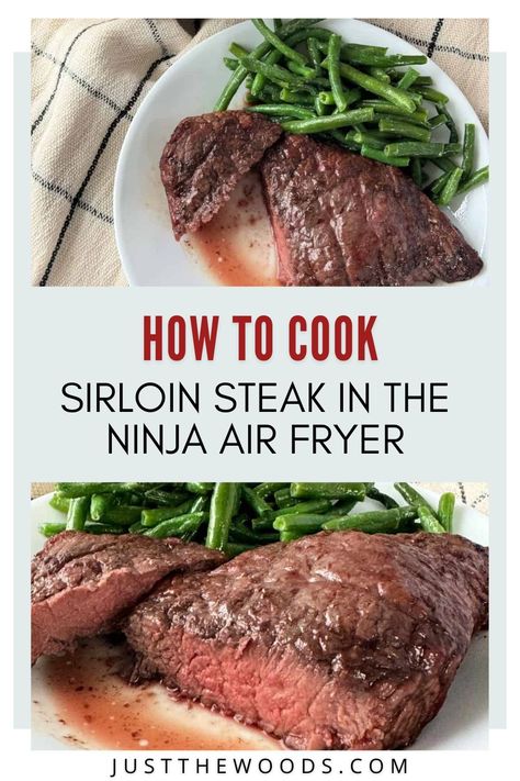 See how to cook sirloin steak in the Ninja air fryer with a little avocado or olive oil, salt, and a short cooking time. This Ninja Foodi sirloin steak is one of my favorite go-to Ninja Foodi recipes. Ninja Foodi Sirloin Steak, Sirloin Air Fryer, Ninja Grill Steak, Air Fryer Sirloin Steak, Cook Sirloin Steak, Air Fryer Ninja Foodi, Top Sirloin Steak Recipe, Air Fryer Ninja, Ninja Foodi Recipes