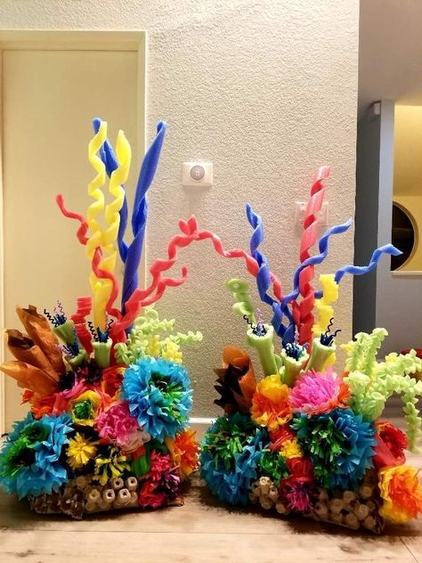 Under Water Party Decor, Under Water Decorations Sea Theme, Under The Sea Stage Decorations, Under The Sea Float, Under The Sea Diy Decorations, Sea Decoration Ideas Ocean Themes, Under The Sea Vbs Decorations, Under The Sea Decorations Diy, Diy Under The Sea Decorations