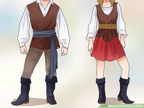 2 Easy Ways to Dress Like a Pirate ... Pirate Outfit Diy, Dress Like A Pirate, Adult Pirate Costume, Pirate Look, Homemade Pirate Costumes, Pirate Costume Diy, Makeup And Accessories, Pirate Dress, Pirate Cosplay