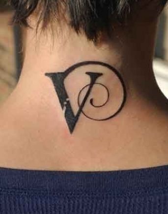 Letter V Tattoo, V Letter Tattoo, Sagittarius Tattoo Designs, F Tattoo, Barcode Tattoo, V Tattoo, Tattoo Removal Cost, Tattoo Script Fonts, Tattoo On Back