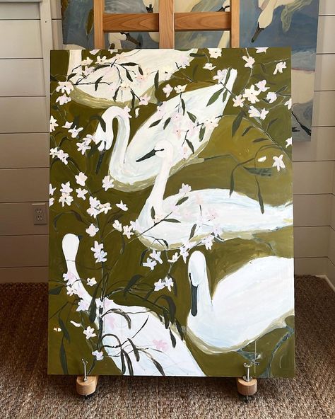 Shelby Monteverde, Eclectic Paintings, Swan Art, Swan Painting, Swan Print, Waiting Patiently, Arte Sketchbook, In Full Bloom, Painting Art Projects