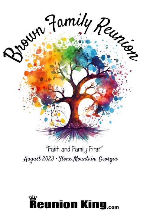 Colorful Splatter Ink Tree T-Shirt - Perfect for Family Reunions. Family Reunion Tshirt Design, Family Reunion Tshirt, Family Reunion Shirts Designs, Reunion Design, Ink Tree, Design For Tshirt, Screen Printing Shops, Family Reunion Shirts, Reunion Shirts