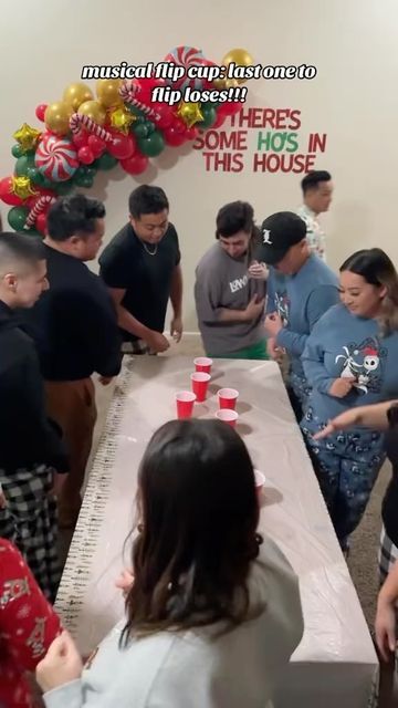 Flip Cup Game, Beer Olympics Games, Funny Drinking Games, Christmas Party Games For Groups, Drunk Games, Beer Games, Beer Olympic, Funny Party Games, Xmas Games