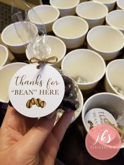 Coffee Theme Wedding Invitation, Coffee Cup Party Favors, Espresso Wedding Favors, Coffee Bean Favors, Coffee Themed Wedding Favors, Bridal Coffee Bar Shower Ideas, Coffee Bean Party Favors, Coffee Wedding Decor, Thanks For Bean Here