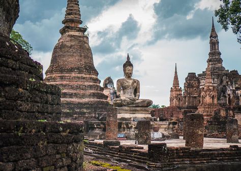 The Truth About The Breathtaking Sukhothai Thailand | enSquaredAired Satun Thailand, Sukhothai Thailand, Diving Photos, Thailand Temple, Thai Buddhist Temple, Thailand Activities, Sukhothai Historical Park, Thai Travel, Wilderness Explorer