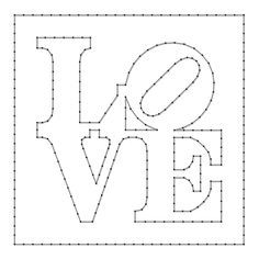 String Art Patterns Free, Stencil Lettering, Printable String Art Patterns, Robert Indiana, Diy String Art, String Art Templates, String Art Ideas, Nail String, Nail String Art