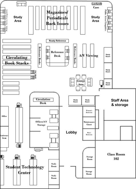 Library Design Architecture Plan Layout, Library Small, Library Floor Plan, Casa Feng Shui, Museum Flooring, Public Library Design, Floor Plan Symbols, Small Library, Unique Library