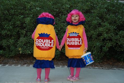 Dubble Bubble/ Double Trouble Double Bubble Halloween Costume, Dubble Bubble Costume, Bubble Gum Halloween Costume, Double Bubble Costume, Bubble Gum Party, Bubble Costume, Dubble Bubble, Black Halloween Dress, Fall Football