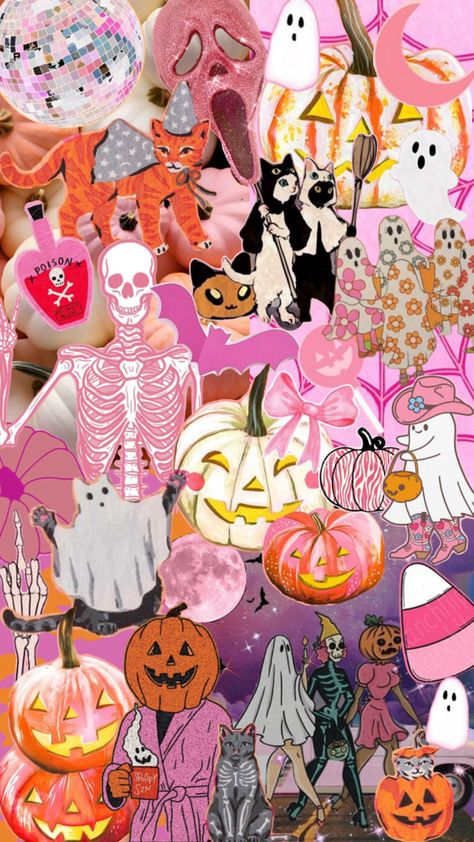 Elevate your phone screen this spooky season with our dreamy pink Halloween iPhone wallpapers! Featuring vintage cat illustrations, pastel pumpkins, pink candy corn, floral dancing ghosts, and delicate bows, these designs are the perfect blend of spooky and sweet. With soft moonlit vibes and whimsical skeletons, your phone will embrace all the Halloween charm. 🎃 #PinkHalloween #HalloweenWallpapers #Pink #iPhoneWallpaper #VintageCats #FloralGhosts #PastelAesthetic #SpookySeasonVibe Halloween Iphone Wallpapers, Pink Candy Corn, Dancing Ghosts, Pastel Pumpkins, Cat Illustrations, Sleepover Things To Do, Witchy Wallpaper, Whimsical Cats, Halloween Charms