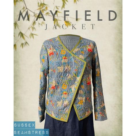 Sussex Seamstress Mayfield Jacket Paper Pattern (Size 8-30) Jacket Tutorial, Quilted Jacket Pattern, Boiled Wool Fabric, Jacket Sewing Pattern, Quilted Clothing, Jacket Sewing, Beginner Sewing Patterns, Quilt Coat, Plus Size Sewing