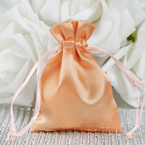 Linen Napkins Wedding, Reception Gifts, Burlap Gift Bags, Flower Centerpieces Wedding, Wedding Favor Bags, Flower Girl Dresses Tulle, Satin Bags, Peach Wedding, Wedding Linens