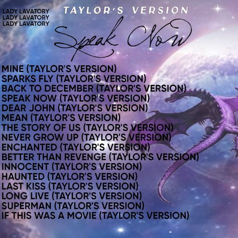 Speak Now Tv, Last Kiss, John Taylor, Speak Now, Dear John, Never Grow Up, Live Taylor, Revenge, Superman