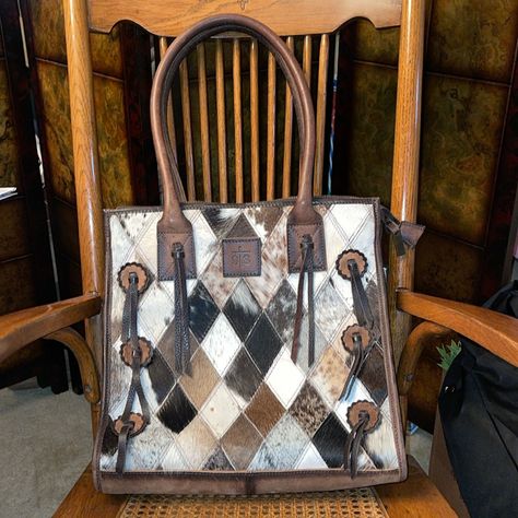 Cowhide/Leather Purse/Tote Kept In Excellent Used Condition. My Favorite Bag! Leather Purse, Cowhide Leather, Leather Purses, Black And Brown, Bag Lady, Purse, Leather, Black, Color