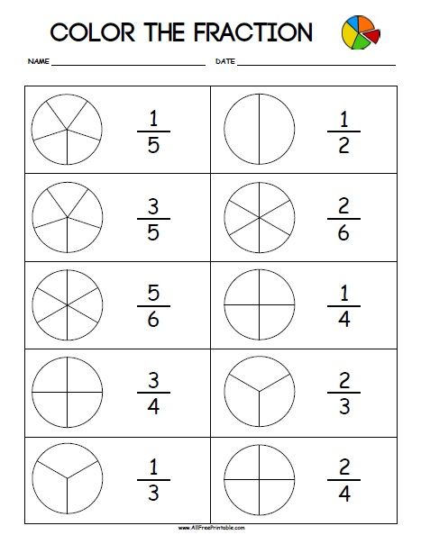 Simple Fractions Worksheets, Elementary School Newsletter Template, Free Fraction Worksheets, Fraction Worksheet, Fraction Chart, Table Worksheet, Math Fractions Worksheets, Simple Fractions, 2nd Grade Math Worksheets