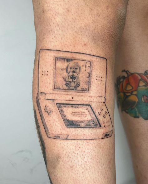 Nintendogs on the ds ! 😮‍💨 For @ezren.tattoo : : : : : : : : : : : : : : : : : : : : : : : #nintendo #nintendogs #koreatown #losangeles… | Instagram Whimsical Tattoos, Funky Tattoos, Cute Tats, Incredible Tattoos, Stick And Poke, January 13, Dope Tattoos, Simplistic Tattoos, Tattoo Design Drawings