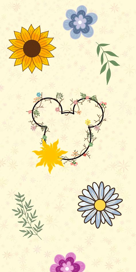 Disney Floral Wallpaper, Disney Themed Wallpaper, Iphone Wallpaper Aesthetic Disney, Disney Wallpaper Spring, Disney Wallpaper For Ipad, Disney Summer Wallpaper, Spring Disney Wallpaper, Disney Lockscreen, Disney Screensaver