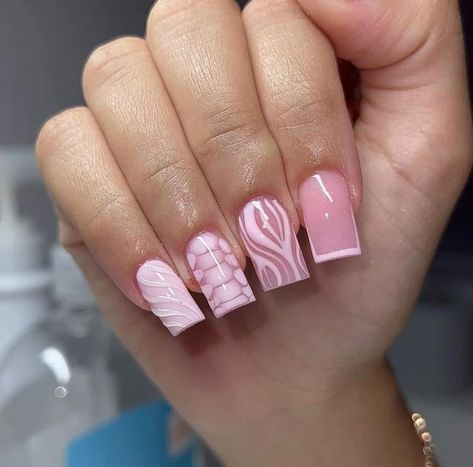 Acrylic Nails Coffin Short, Acrylic Nails Coffin, Pretty Acrylic Nails, Fancy Nails, Best Acrylic Nails, Nail Manicure, Coffin Nails, Short Nails, Pink Nails