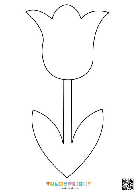 Tulip Flower Template Free Printable, Printable Tulip Template, Tulip Stencils Printables, Tulip Templates Printable Free, Tulip Stencil, Tulip Template, Kindergarten Paper, Tattoo Tulip, Flower Templates Printable Free