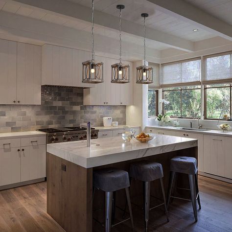 August Grove® Athina 1 - Light Kitchen Island Square LED Pendant with Wood Accents | Wayfair Linear Kitchen, Modern Farmhouse Chandelier, Jar Chandelier, Chandelier Farmhouse, Mason Jar Chandelier, Linear Pendant Light, Farmhouse Light Fixtures, Farmhouse Pendant Lighting, Billiard Lights