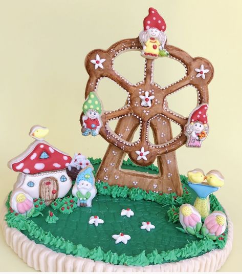 Gingerbread Ferris Wheel, Cookie Castle, Christmas Lollipops, Gingerbread Village, Nut Cracker, Beautiful Cookies, Cookie Art, Fairy Land, Amusement Park