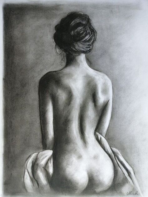 Charcoal Painting, Body Image Art, Nude Artwork, Body Sketches, Woman Sketch, Human Anatomy Drawing, Meaningful Drawings, Female Art Painting, Charcoal Art